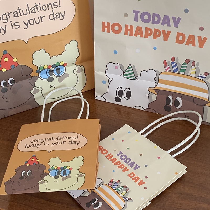 Túi Tote Đựng Quà Tặng Sinh Nhật Họa Tiết Hoạt Hình Dễ Thương