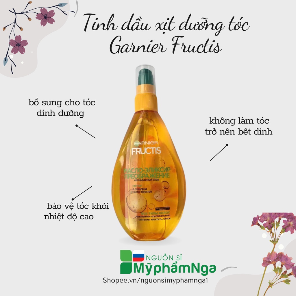 Tinhh dầu xịt dưỡng tóc Garnier Fructis siêu phục hồi mềm mượt tóc