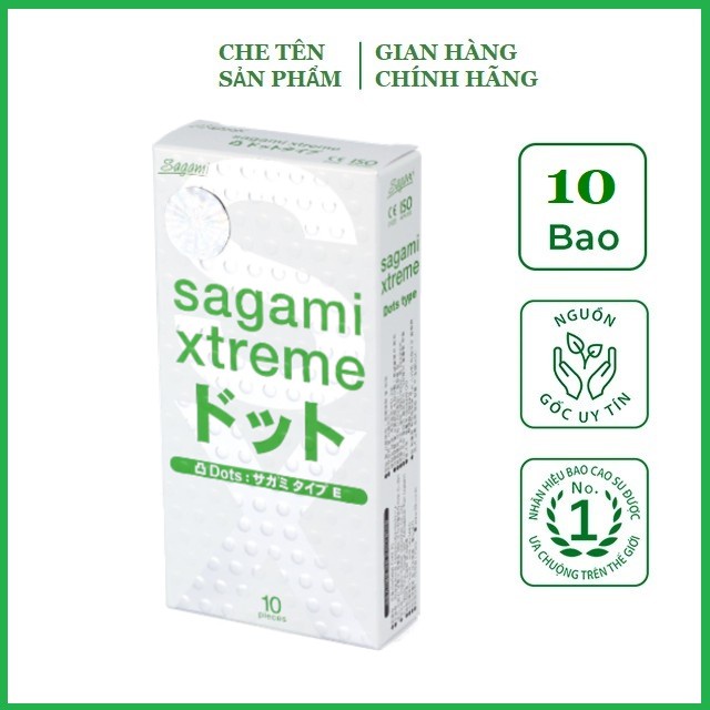 Bao Cao Su Gân gai 10 bao Sagami Extreme White - Nhật Bản