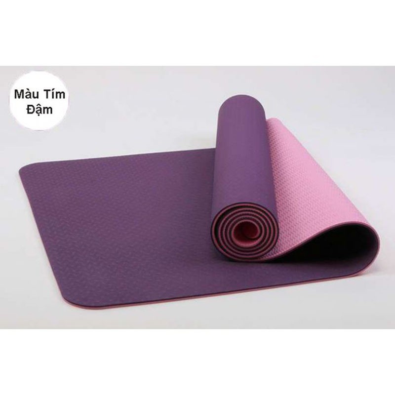 Thảm Tập Yoga TPE 2 Lớp 6mm Siêu Bền, Thảm Yoga Hàng Cao Cấp Chuyên Dùng Cho Phòng Tập Y11 -Violet_Store