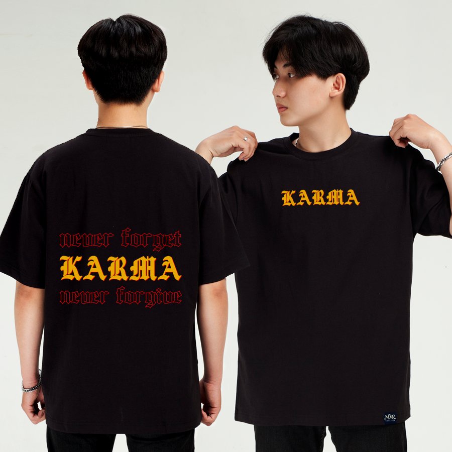 Áo thun in 2 mặt không bao giờ quên typo unisex phông rộng tay lỡ MVR KK4233