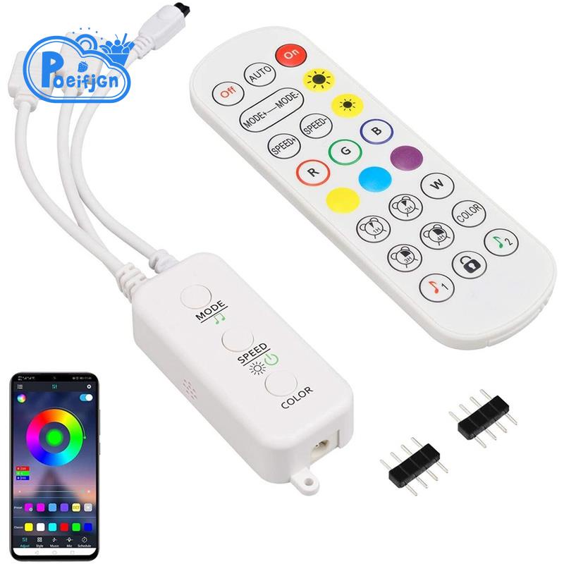 Led Strip Lights Controller, Bluetooth LED Strip Controller with APP/ Music Sync/IR Remote,for 4-Pin Led Strip Lights
