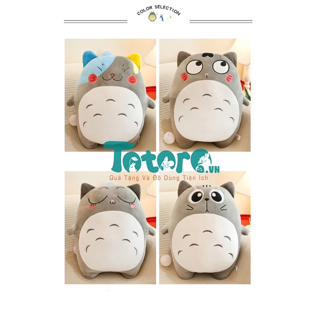 Thú bông gấu bông Totoro lông mịn tròn cầm lá Siêu mập ú