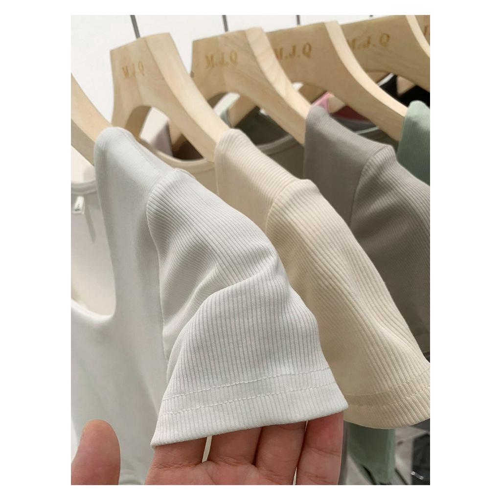 Áo Tay Ngắn Cổ Vuông Mỏng Vừa Vặn Phong Cách Mới 62888