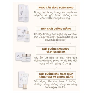 [Tặng 1 hộp Collagen]Bộ 4 sản phẩm dưỡng trắng và phục hồi da Gilaa Saffron Tone Up Repair