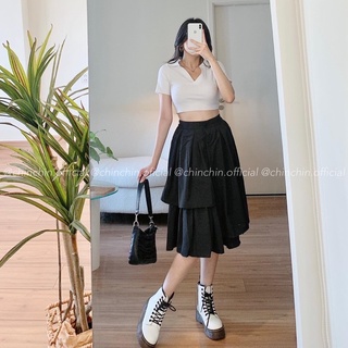 Váy midi xoè tà lệch