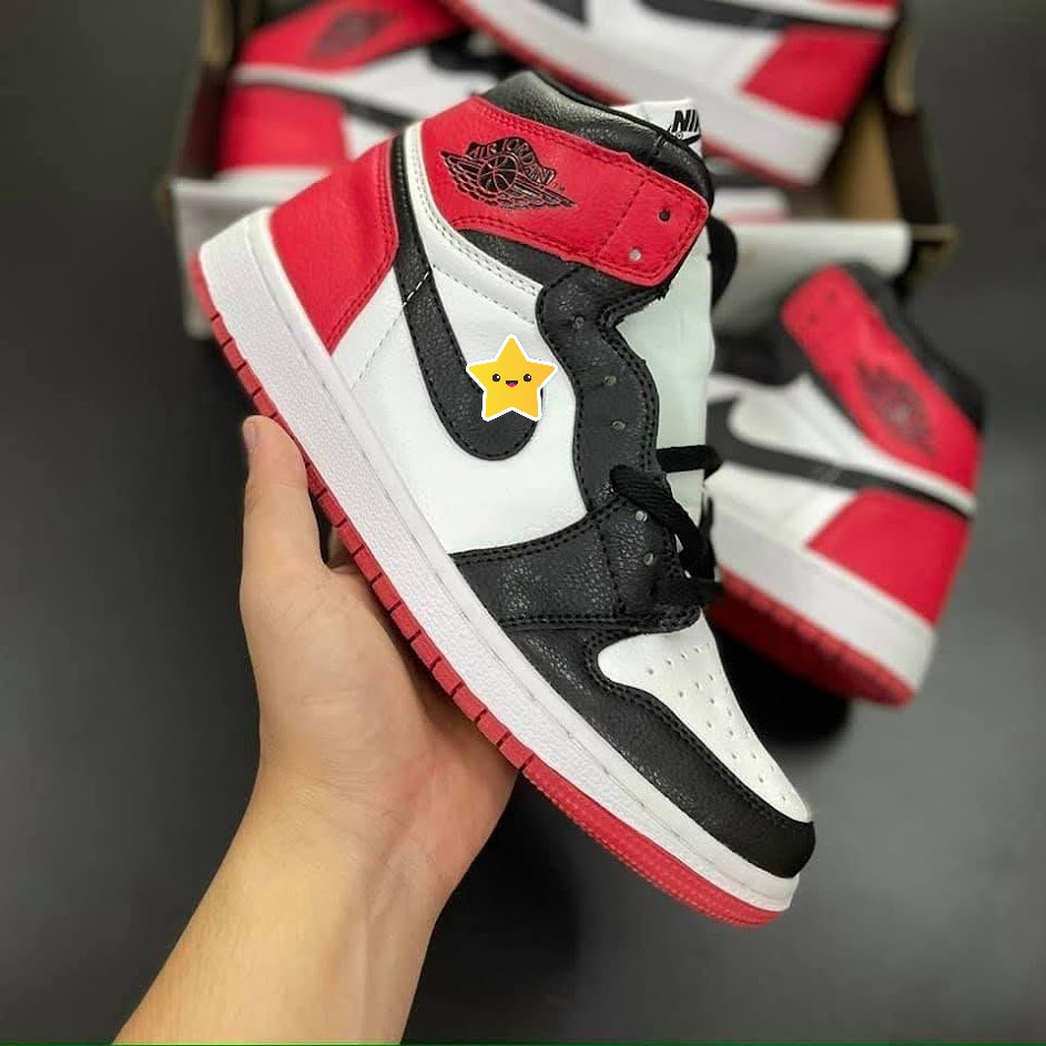 Giày jordan cổ cao xanh dương đen nam nữ, giày thể thao sneaker JD 1 full box