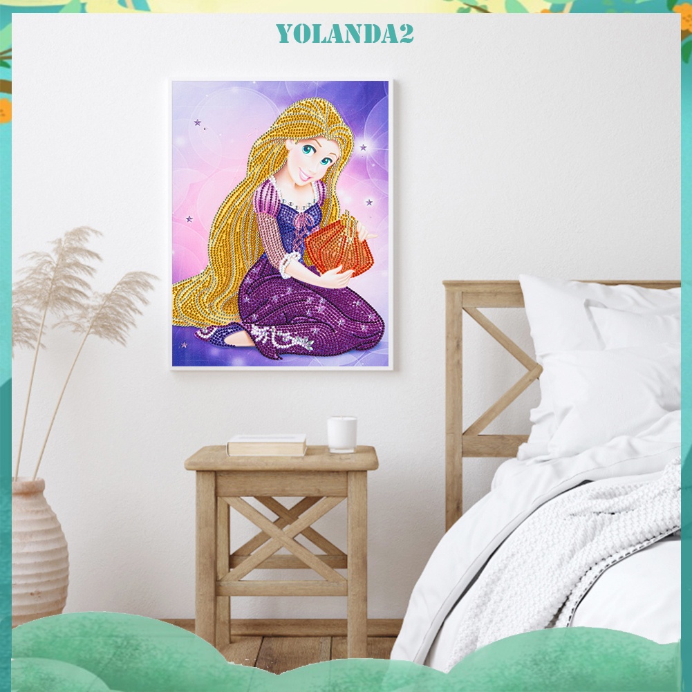 Bộ tranh đính đá 5D tự làm hình công chúa dễ thương