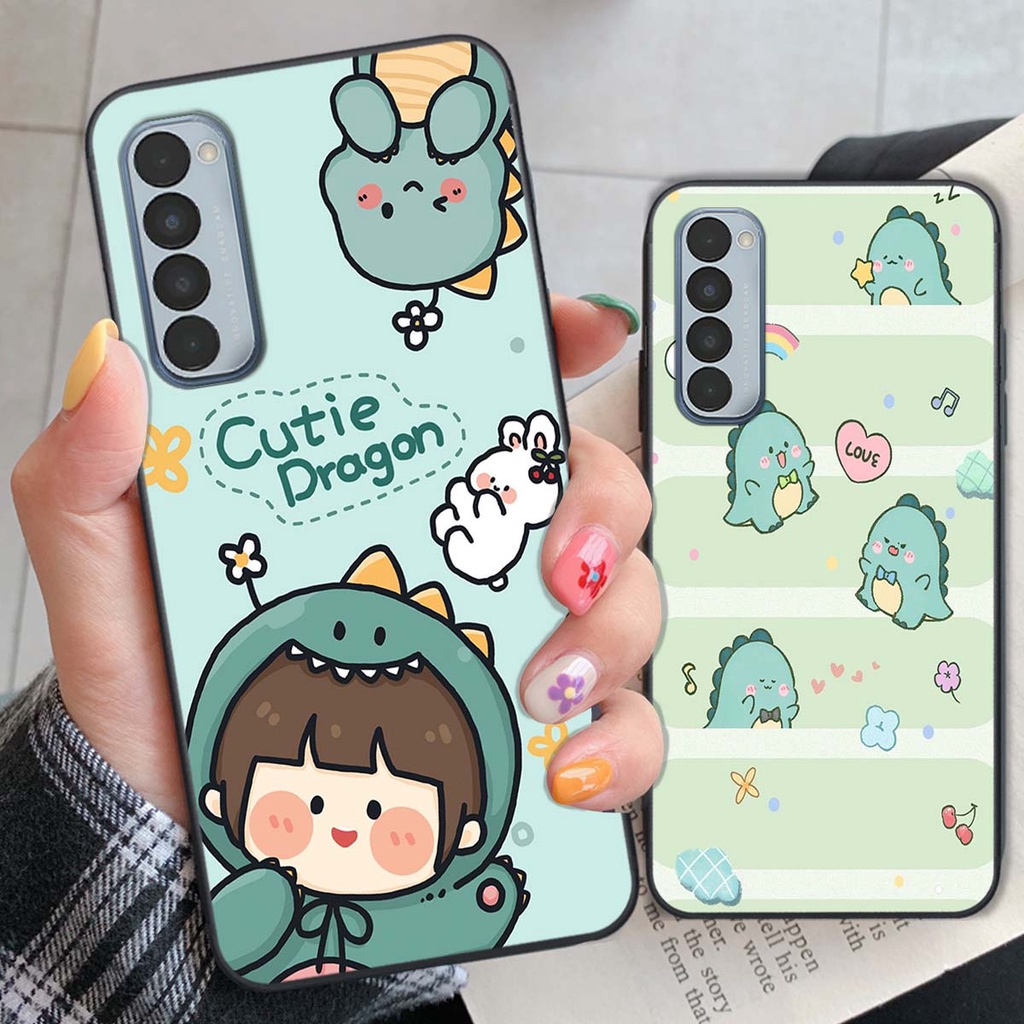 Ốp Oppo Reno4 /  Reno4 Pro / Reno 4 in hình khủng long Dino siêu dễ thương