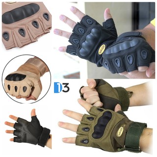 [Shop Quận 13] Găng tay xe máy nửa ngón QuickCell/Okalay Biker - Màu Xanh Lính/ Đen/ Vàng - Size M/ L/XL