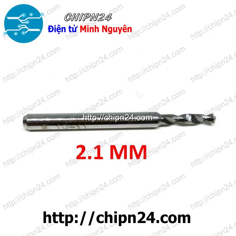 [1 CÂY] Mũi khoan mạch in CNC HỢP KIM 2.1mm (Mạch điện tử, PCB)