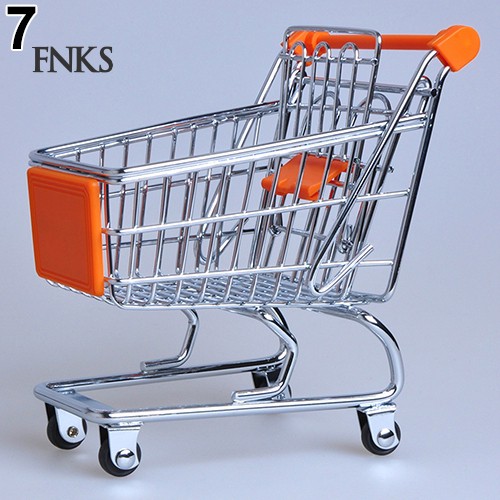 Mô hình xe đẩy siêu thị mini trang trí