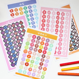 Miếng Dán Số Họa Tiết Hoạt Hình Dễ Thương Phong Cách Hàn Quốc Cho Bé