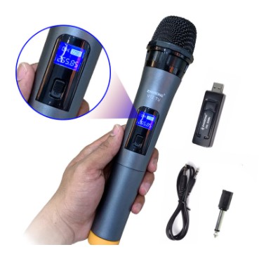 Micro không dây Zansong V12 chính hãng - Micro hát karaoke có LCD kết nối với tivi, dàn loa thùng,...