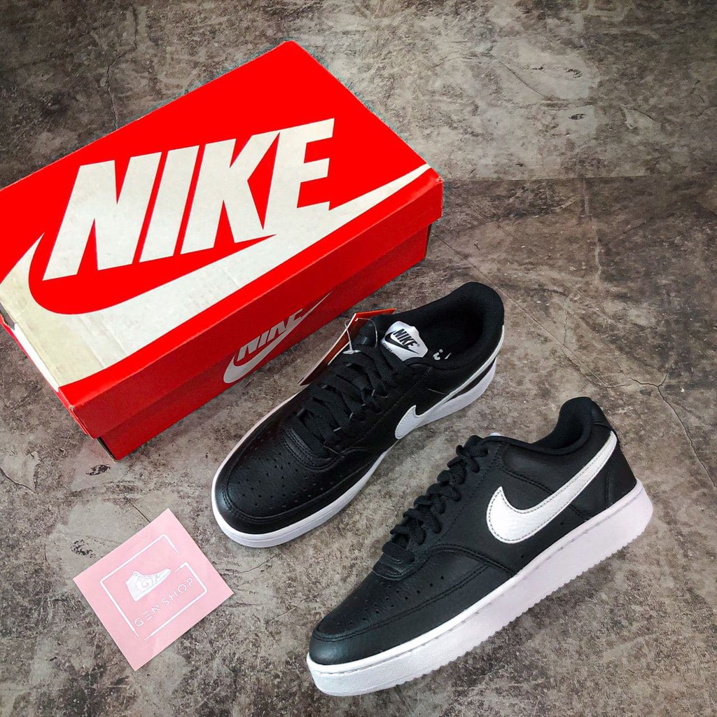 Giày Nike Court Vision Low - CD5463001/CD5434001 - Đen Móc Trắng Đế Trắng