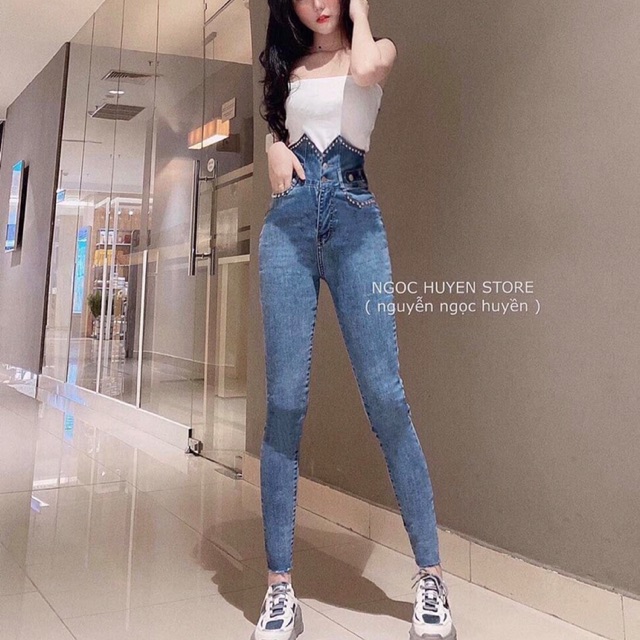 Quần đinh lưng cạp cao