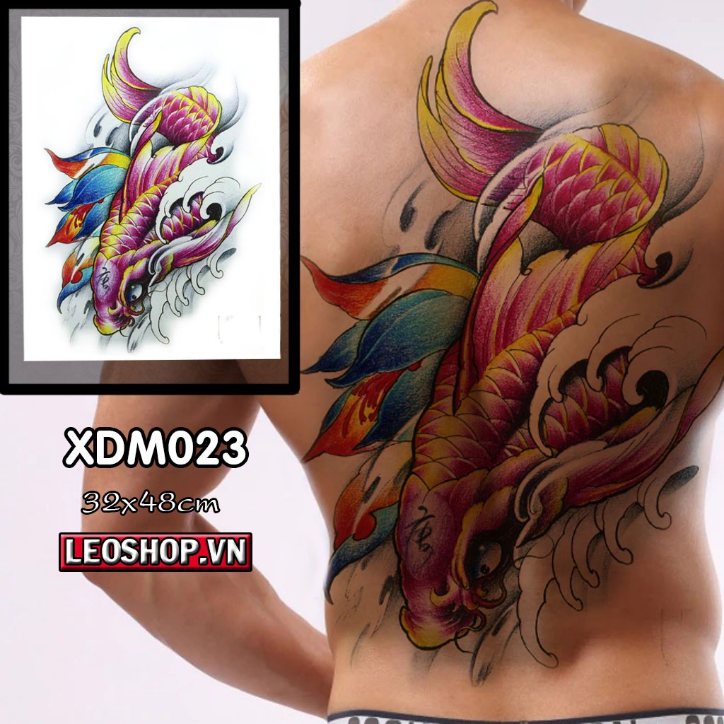Hình Xăm Dán Kín Lưng Cá Chép XDM023