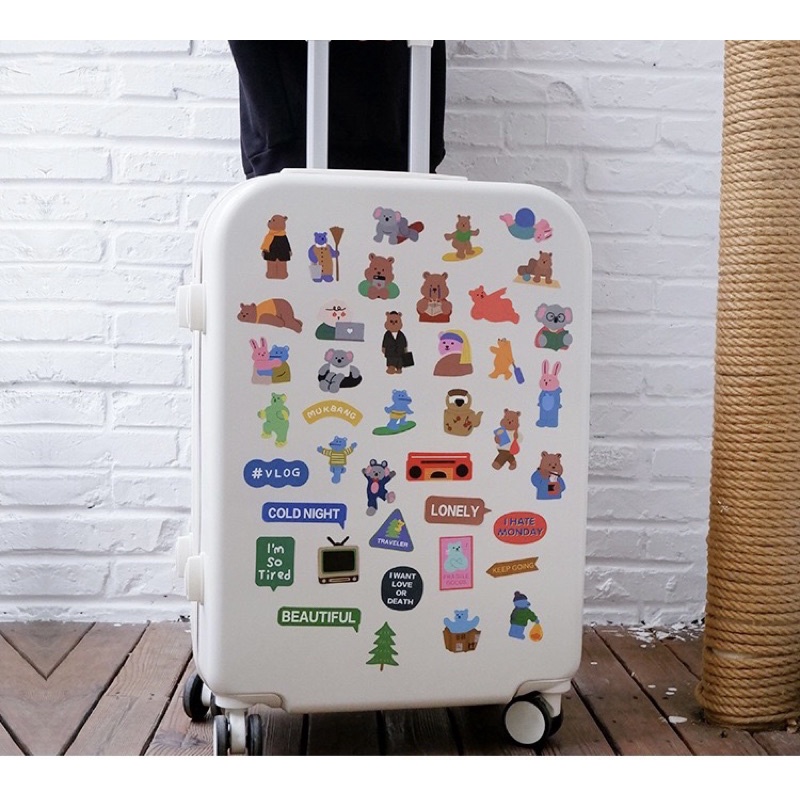 Set 50pcs stickers nhựa lớn dán máy tính ipad vali trang trí