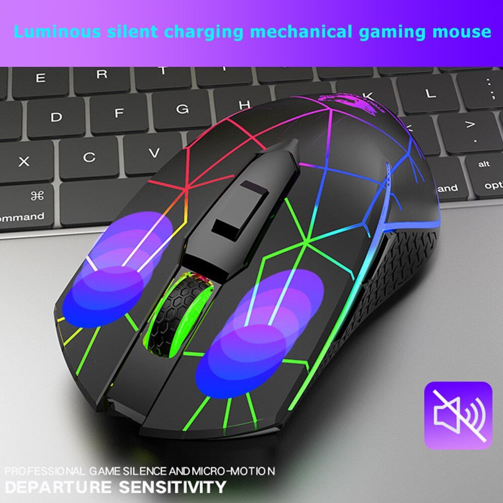 ZIYOU LANG X9 | Chuột chơi game không dây sạc pin, Led nền RGB tự động 1800 DPI 6 Nút Lập Trình Cho PC Laptop