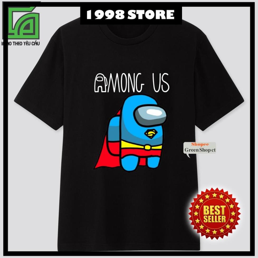 (GIÁ HỦY DIÊT) Áo Thun Among Us Superman Đen Trắng S121