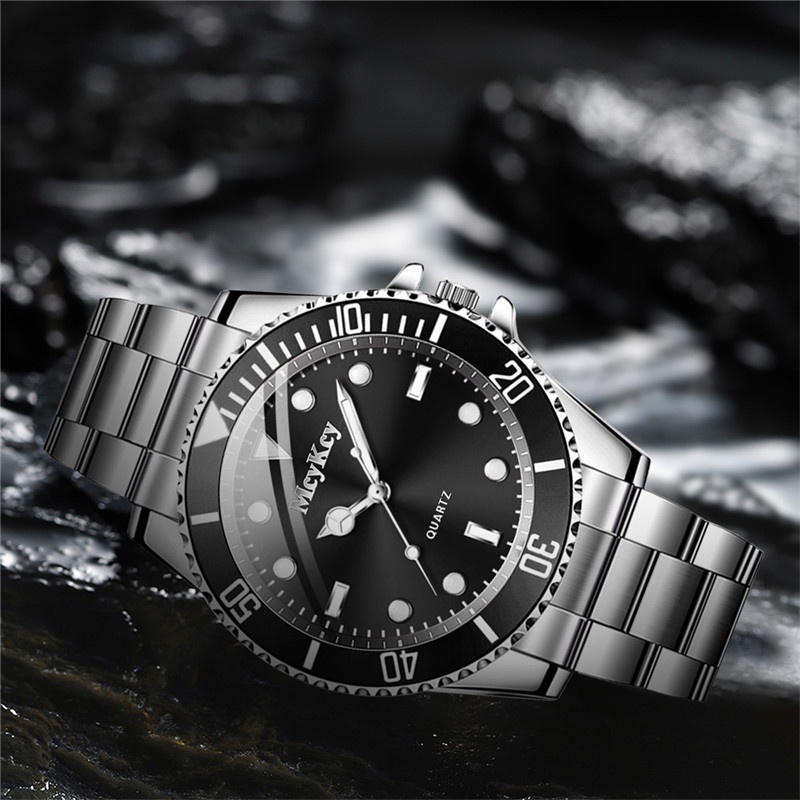 Đồng hồ quartz thép không gỉ thời trang công sở cho nam kèm pin