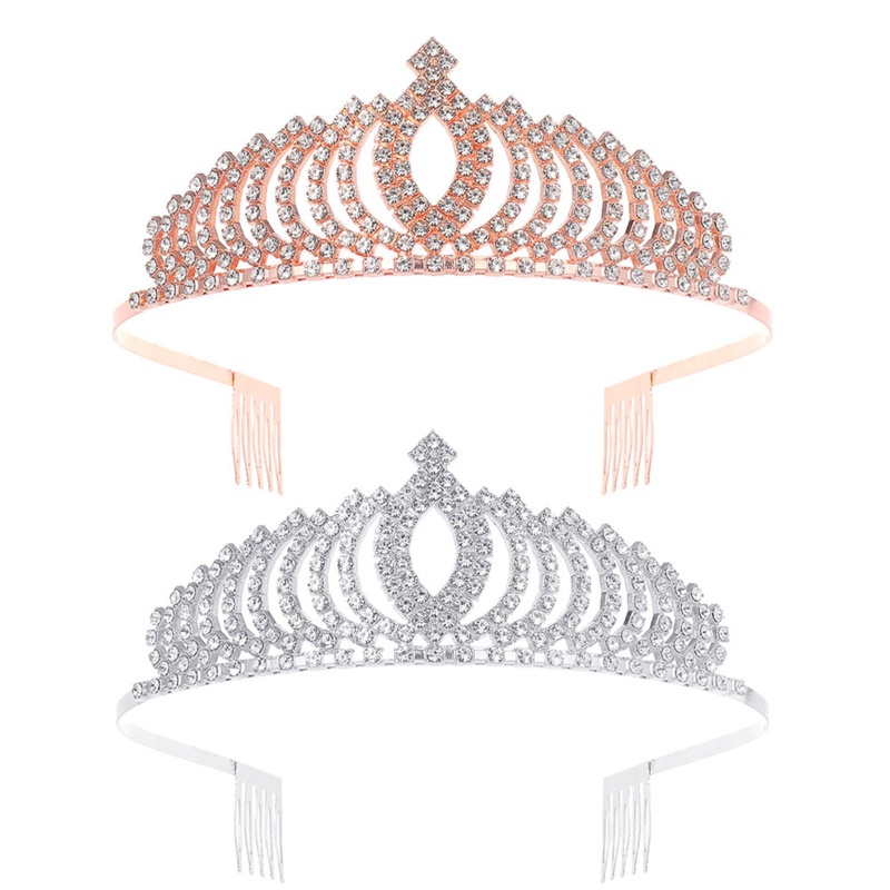 Vương Miện Cài Tóc Đính Đá Pha Lê Cho Cô Dâu
