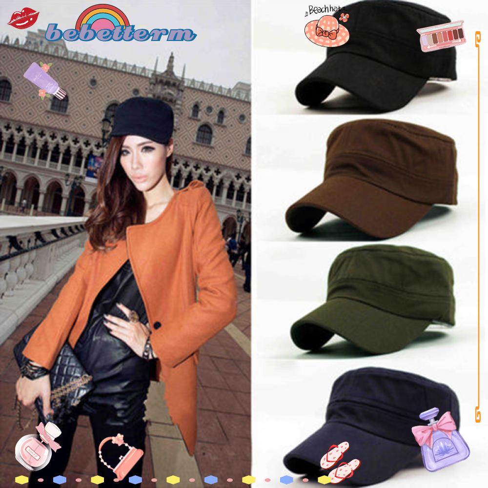Bebetterm 1Pc Plain Cap Classic Style Cadet Outdoor Cotton Vintage Adjustable Army Hat