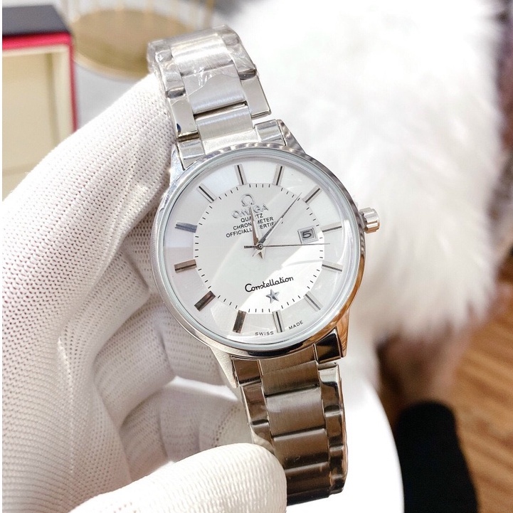 Đồng hồ nam Omega mặt tròn dây thép đúc nguyên khối giá rẻ chạy kim trôi LINH WATCH LUXURY | BigBuy360 - bigbuy360.vn