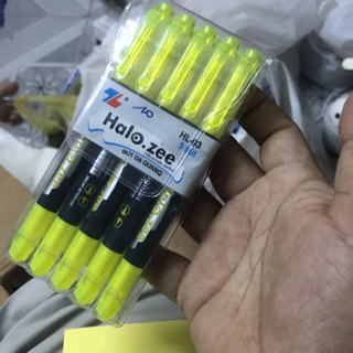 Combo 5 cây bút dạ xanh Halo.zee (vàng chanh hoặc cam)