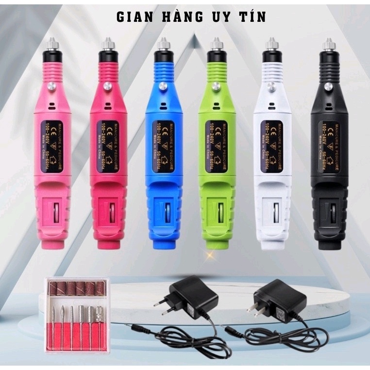 Máy mài móng MINI giũa đánh bóng móng tay móng chân kèm củ sạc thích hợp làm móng nghệ thuật nail spa