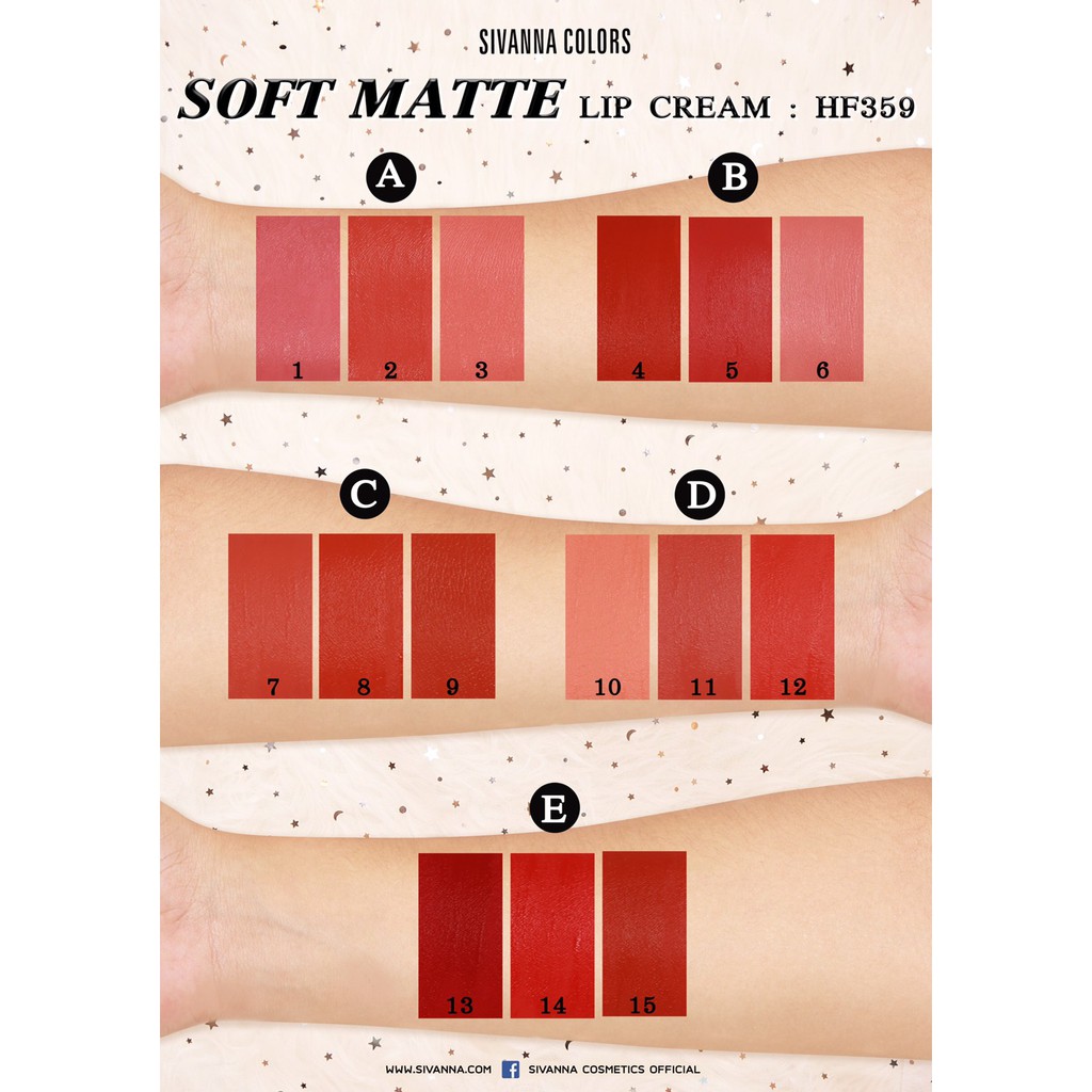 Set Son Kem Lì 3 Cây Sivanna Colors Soft Matte Cream Lip Gloss HF359