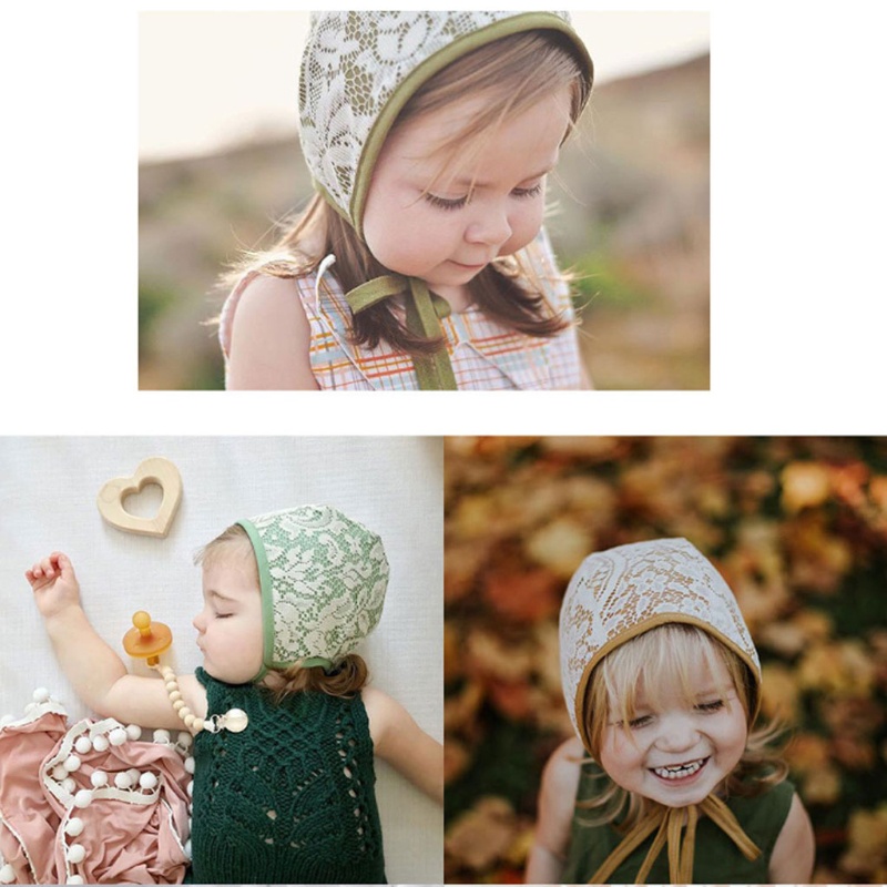 Mũ Chống Nắng Phối Ren Hoa Dễ Thương Cho Bé Gái