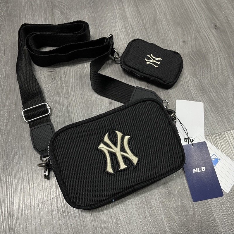 Túi đeo chéo nam nữ unisex MLB Mono kèm túi nhỏ họa tiết thêu đẹp đi chơi, dạo phố, du lịch