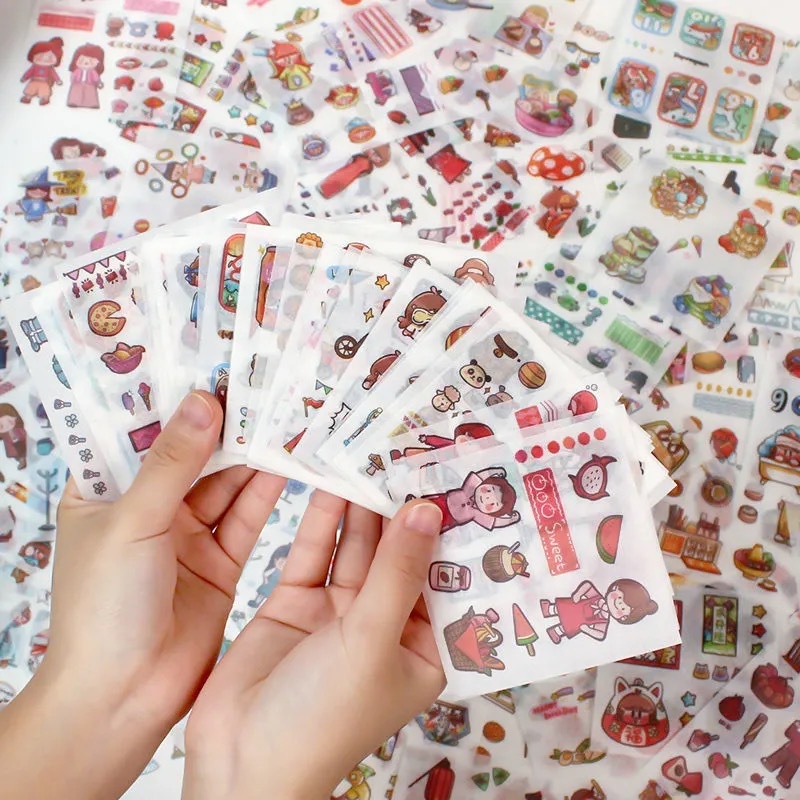 Miếng Dán Sticker Họa Tiết Hoạt Hình Trang Trí S80 Taro Stationery