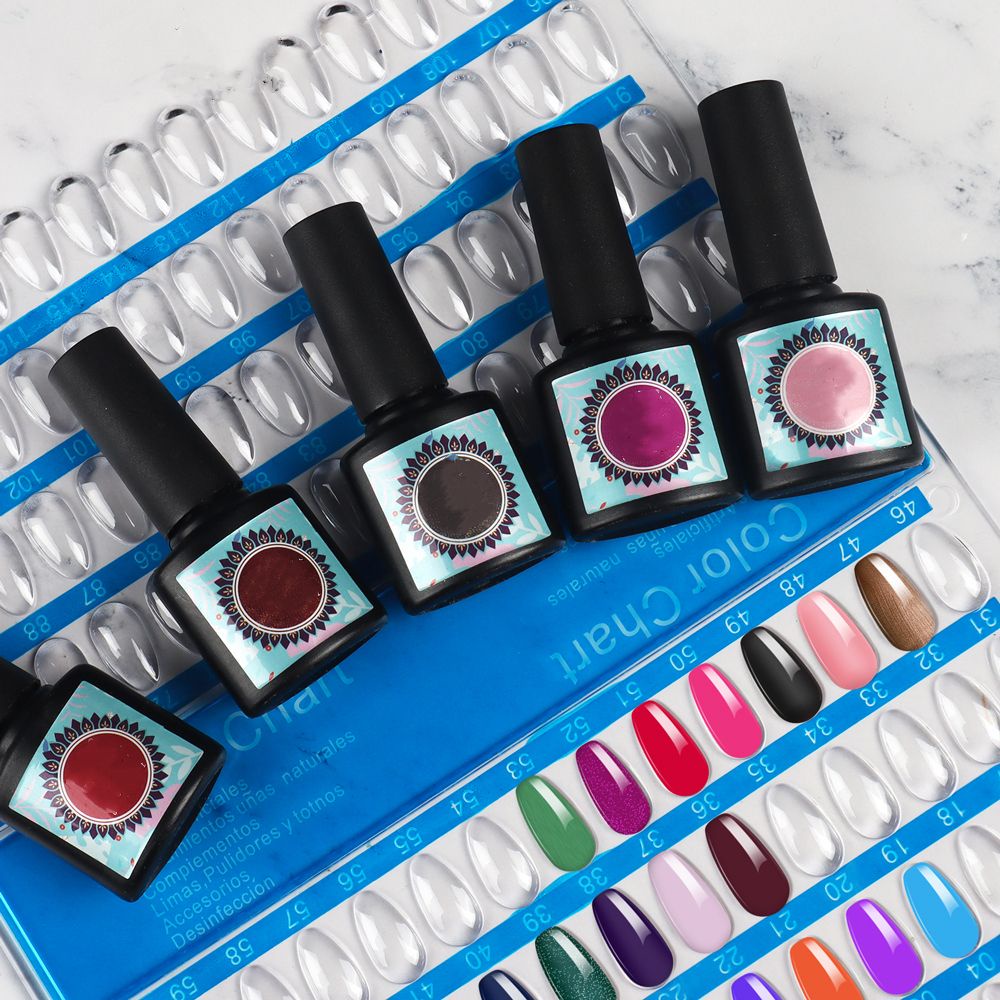 Bảng trưng bày màu sơn móng tay UV gel màu trong suốt