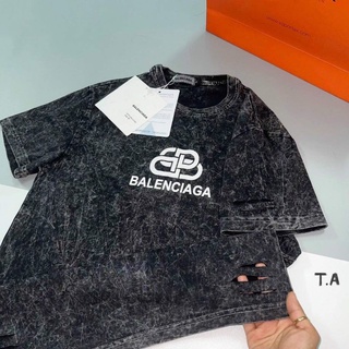 Áo phông cổ tròn balen loang rách chất- Cancer Fashion