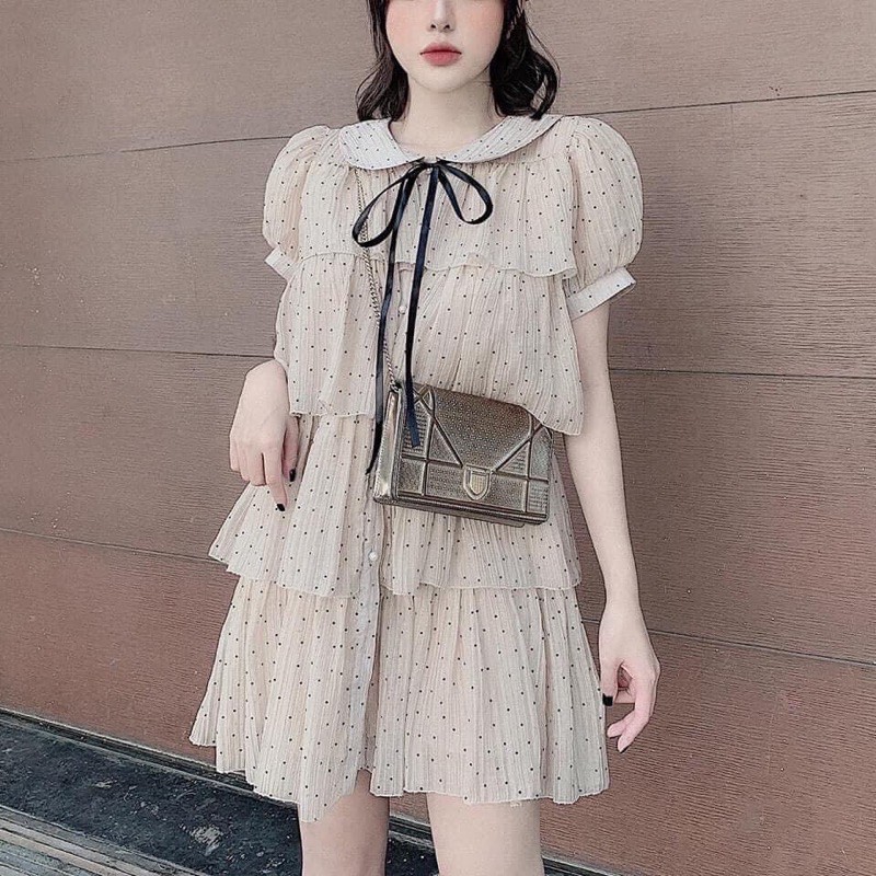 Đầm Babydoll Chấm Bi Tầng Quảng Châu