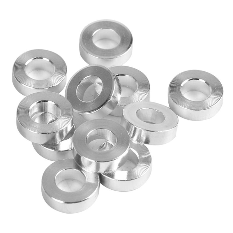 Set 10 Vòng Đệm Phẳng 3mm / 0.1 &quot;Bằng Nhôm Màu Bạc Cho Máy In 3D DIY