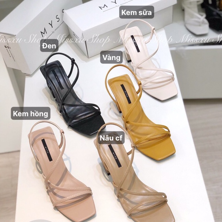 Giày sandal nữ quai ngang phối chéo 5cm thời trang MYSS - SD92