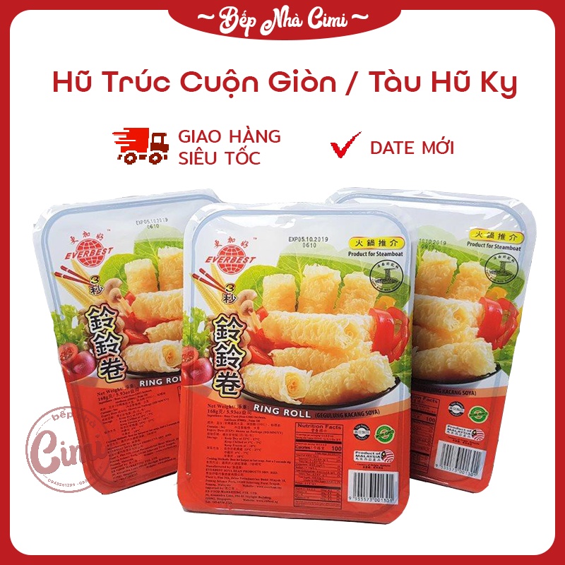 Tàu Hũ Ki Sấy Giòn - Phù Trúc Cuộn Thả Lẩu Ring Roll 168g - Bếp Nhà CIMI