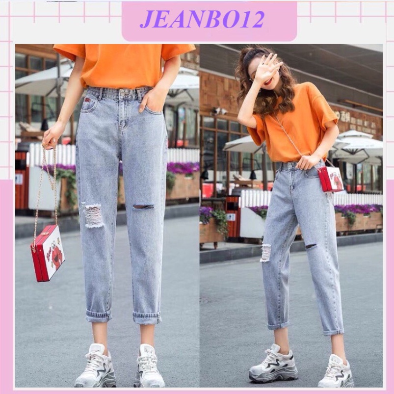 Quần jean bò baggy nữ cạp cao hàng Quảng Châu phong cách Hàn Quốc sành điệu style năm 2022
