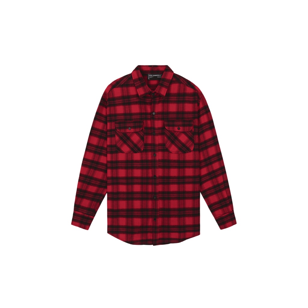 Áo Sơ Mi Flannel Màu Đỏ Sọc Xanh