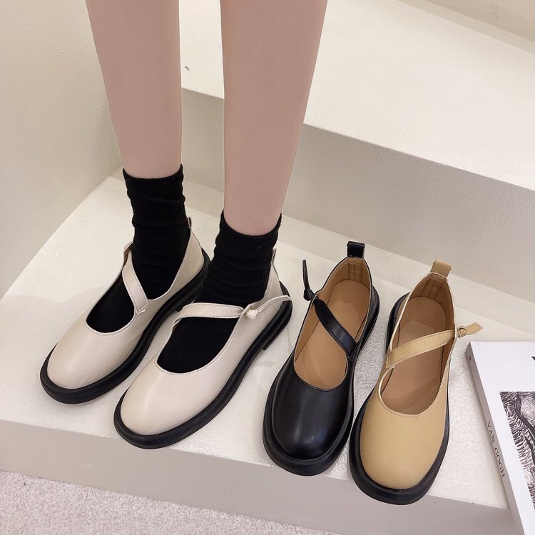 Giày Da Nữ Mũi Tròn Thời Trang Hàn Quốc | BigBuy360 - bigbuy360.vn