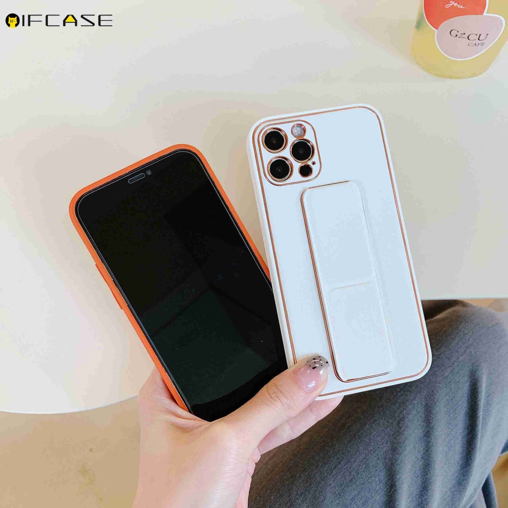 Ốp điện thoại da mềm màu kẹo có giá đỡ nam châm thích hợp cho Iphone 12 11 Pro Max Xs Max Xr 7 8 Plus