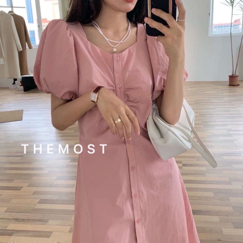 Váy Maxi Dúm Hồng Pastel