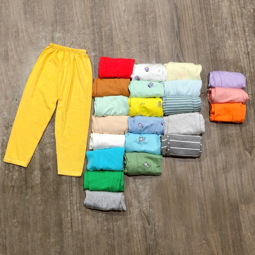 Quần dài cotton len tăm trơn cho bé từ 8-18kg