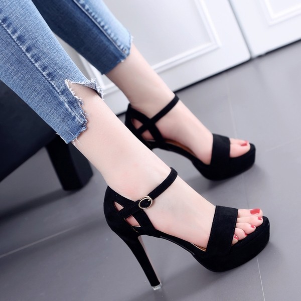 Giày cao gót hậu khóet bên hông Thời trang Kóreá	- CG102