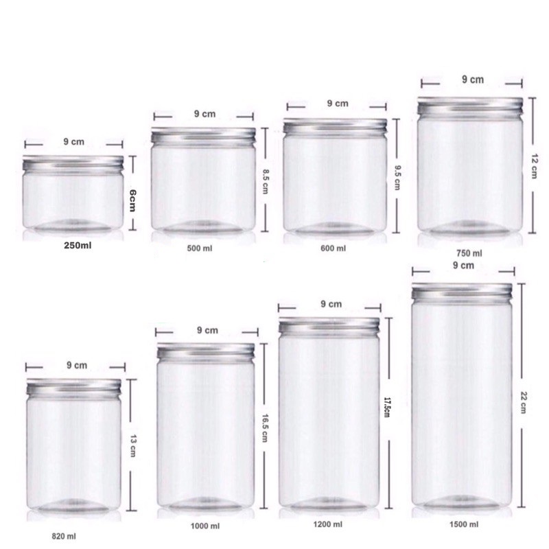 Hũ Pet Đựng Đồ Nắp Nhôm