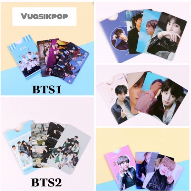 Set 3 card nhựa cứng BTS, V, Jungkook, Jimin