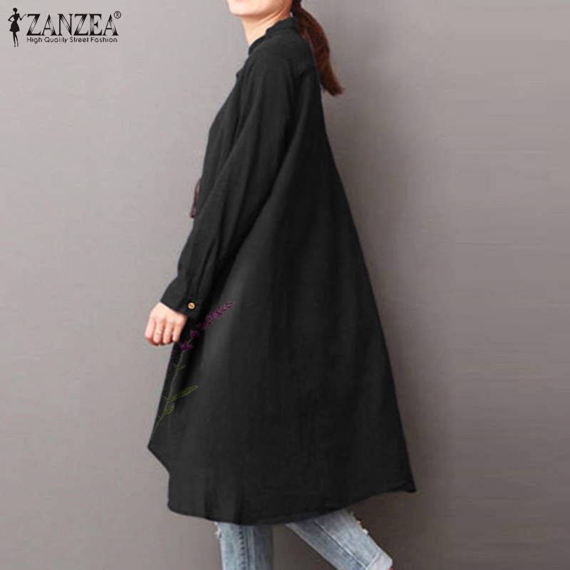 Áo Nữ ZANZEA Tay Dài Thêu Hoa Thời Trang Thoải Mái Thanh Lịch